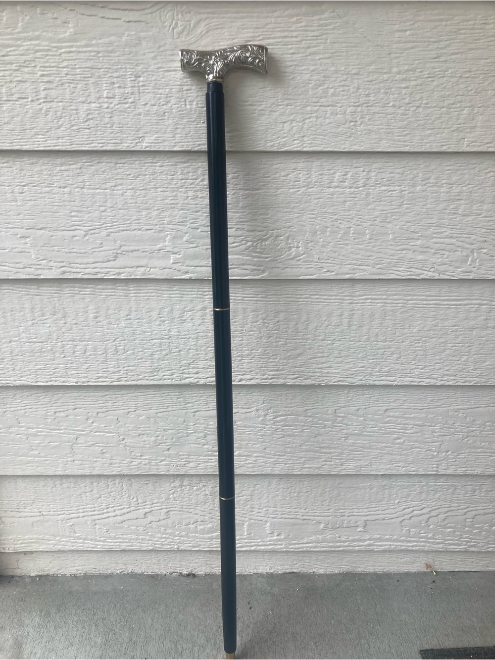 Classic Silver-Handled collapsible Walking Cane - Unbranded